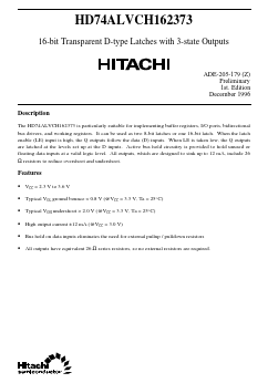 HD74ALVCH162373 Datasheet PDF Hitachi -> Renesas Electronics