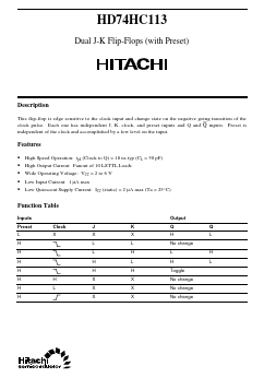 HD74HC113 Datasheet PDF Hitachi -> Renesas Electronics