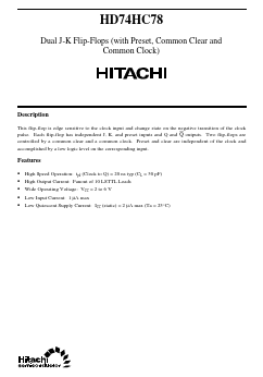 HD74HC78 Datasheet PDF Hitachi -> Renesas Electronics