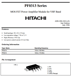 PF0313 Datasheet PDF Hitachi -> Renesas Electronics