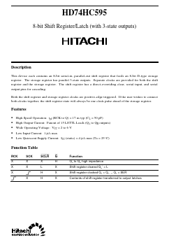 HD74HC595 Datasheet PDF Hitachi -> Renesas Electronics