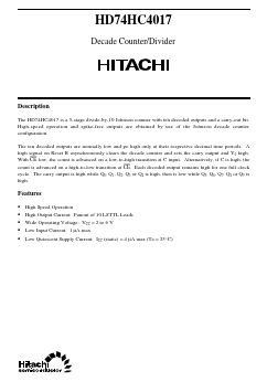 HD74HC4017 Datasheet PDF Hitachi -> Renesas Electronics