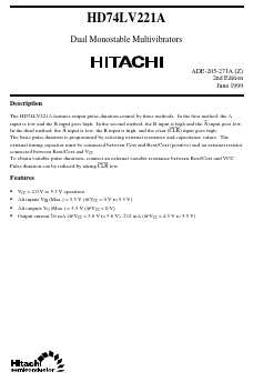 HD74LV221A Datasheet PDF Hitachi -> Renesas Electronics