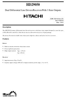 HD29050 Datasheet PDF Hitachi -> Renesas Electronics