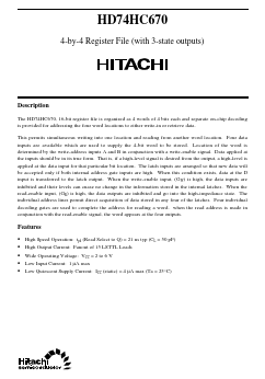 HD74HC670 Datasheet PDF Hitachi -> Renesas Electronics