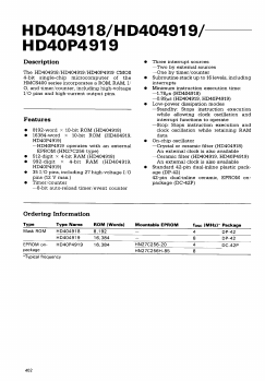 HD404918 Datasheet PDF Hitachi -> Renesas Electronics