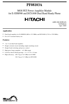 PF08103A Datasheet PDF Hitachi -> Renesas Electronics
