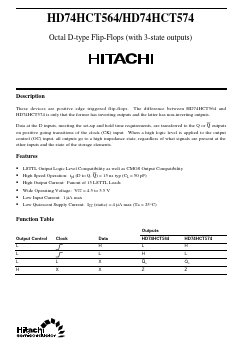 HD74HCT574 Datasheet PDF Hitachi -> Renesas Electronics