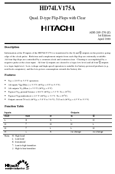 74LV175 Datasheet PDF Hitachi -> Renesas Electronics