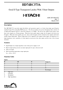 HD74BC373A Datasheet PDF Hitachi -> Renesas Electronics