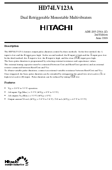 HD74LV123A Datasheet PDF Hitachi -> Renesas Electronics