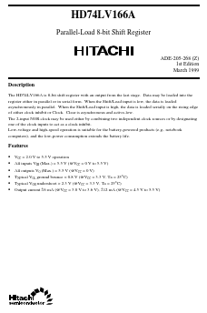 HD74LV166A Datasheet PDF Hitachi -> Renesas Electronics