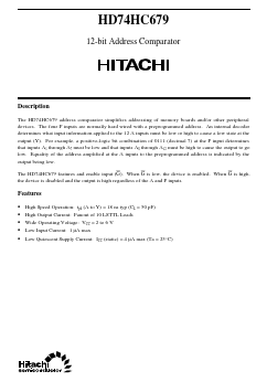 HD74HC679 Datasheet PDF Hitachi -> Renesas Electronics