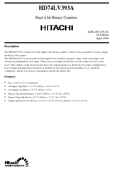 HD74LV393A Datasheet PDF Hitachi -> Renesas Electronics