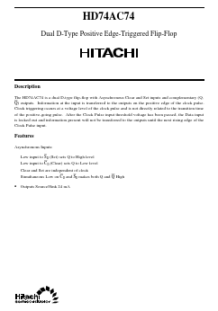 HD74AC74 Datasheet PDF Hitachi -> Renesas Electronics