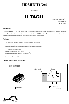 HD74HCT1G04 Datasheet PDF Hitachi -> Renesas Electronics