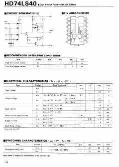 HD74LS40 Datasheet PDF Hitachi -> Renesas Electronics