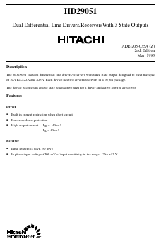 HD29051 Datasheet PDF Hitachi -> Renesas Electronics