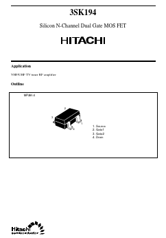 3SK194 Datasheet PDF Hitachi -> Renesas Electronics