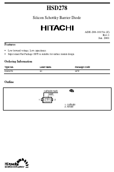 HSD278 Datasheet PDF Hitachi -> Renesas Electronics