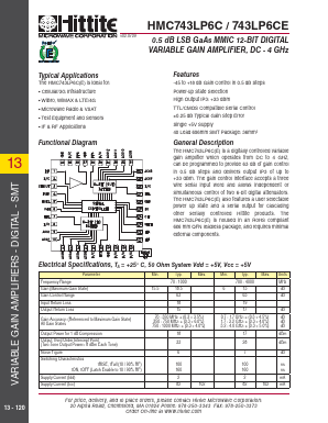 HMC743LP6CE Datasheet PDF Hittite Microwave