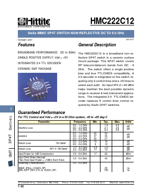 HMC222C12 Datasheet PDF Hittite Microwave