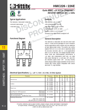 HMC226 Datasheet PDF Hittite Microwave