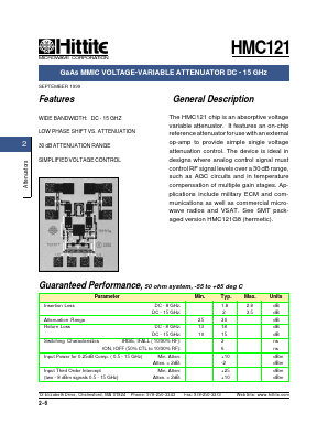 HMC121 Datasheet PDF Hittite Microwave