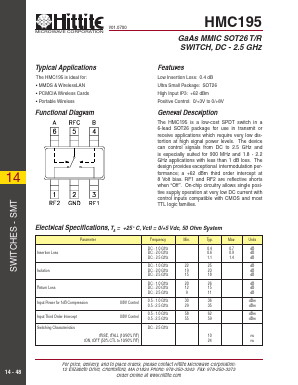 HMC195 Datasheet PDF Hittite Microwave