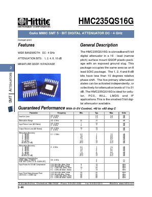 HMC235QS16G Datasheet PDF Hittite Microwave