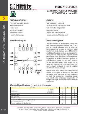 HMC712LP3CE Datasheet PDF Hittite Microwave