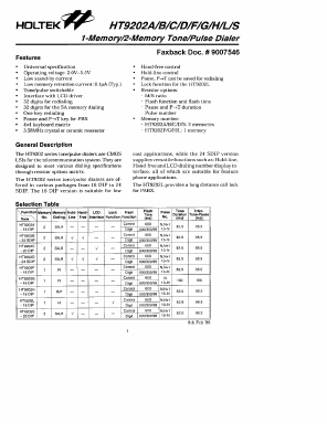 HT9202G Datasheet PDF Holtek Semiconductor