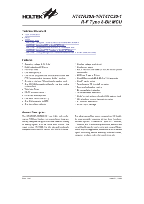 HT47R20A-1 Datasheet PDF Holtek Semiconductor