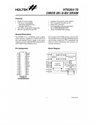 HT6264-70 Datasheet PDF Holtek Semiconductor