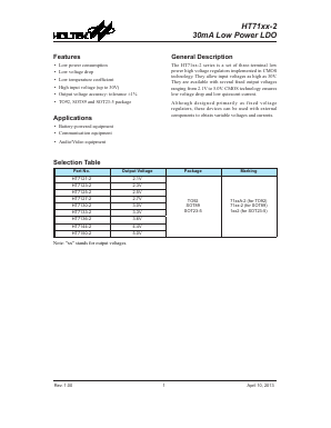 HT71XX-2 Datasheet PDF Holtek Semiconductor