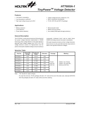 HT7022A-1 Datasheet PDF Holtek Semiconductor