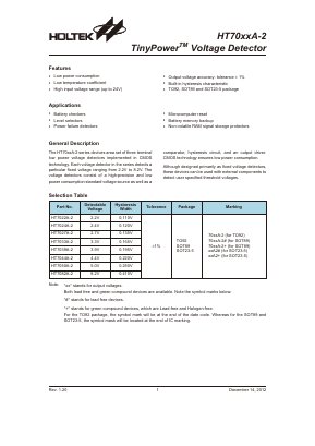 HT7082A-2 Datasheet PDF Holtek Semiconductor