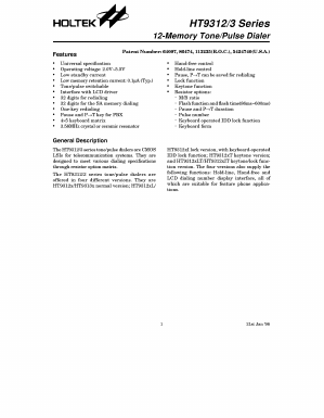 HT9312D Datasheet PDF Holtek Semiconductor