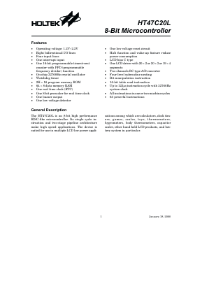 HT47C20L Datasheet PDF Holtek Semiconductor