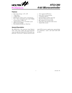 HTG1390 Datasheet PDF Holtek Semiconductor