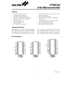 HT48CA0 Datasheet PDF Holtek Semiconductor