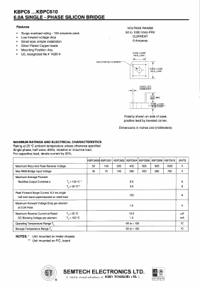 KBPC604 Datasheet PDF Honey Technology