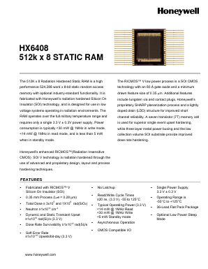 HX6408ENM Datasheet PDF Honeywell International
