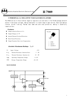 H7909 Datasheet PDF Shantou Huashan Electronic Devices