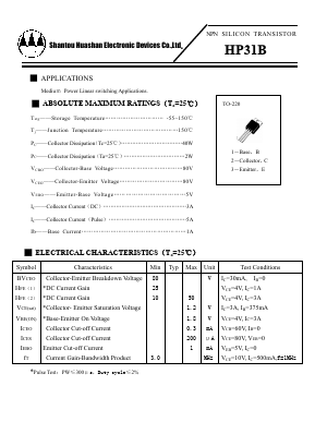 HP31B Datasheet PDF Shantou Huashan Electronic Devices