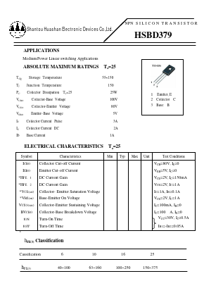 HSBD379 Datasheet PDF Shantou Huashan Electronic Devices