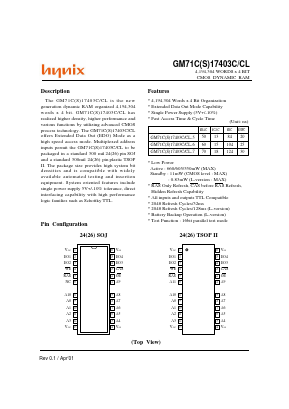 GM71S17403C-5 Datasheet PDF Hynix Semiconductor