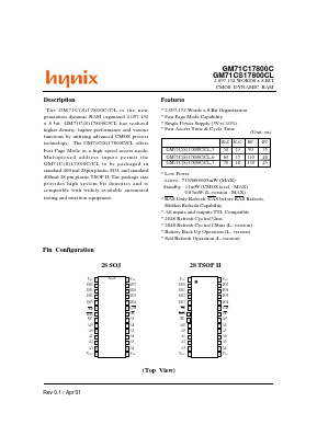 GM71C17800CCL Datasheet PDF Hynix Semiconductor