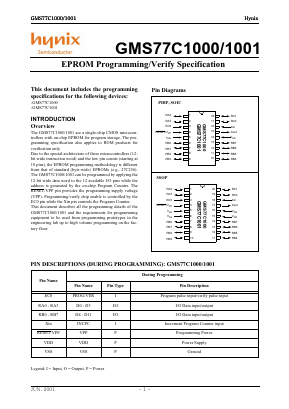 GMS77C1000 Datasheet PDF Hynix Semiconductor