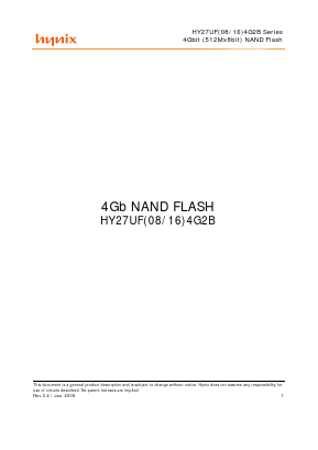 HY27UF084G2B Datasheet PDF Hynix Semiconductor